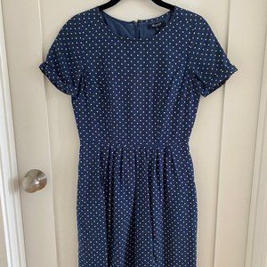 Madewell Size 0 Navy Polka Dot Dress EUC
